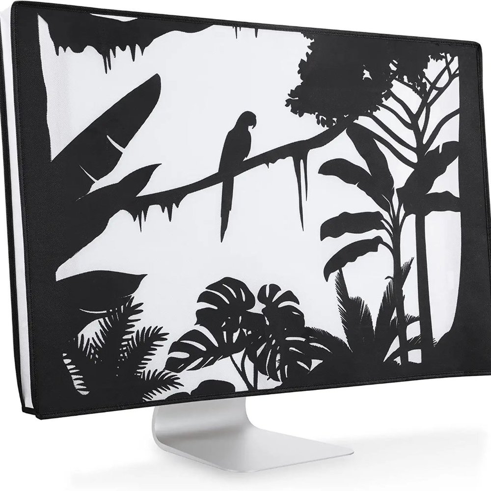 Computer Monitor Cover Compatible with 27-28" Monitor - Jungle Silhouette